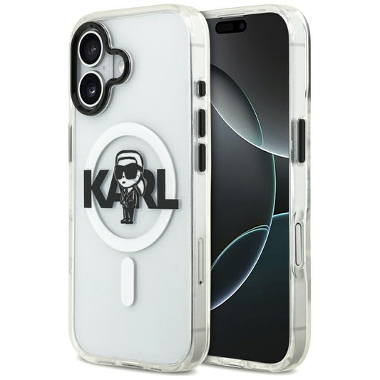 Funda MagSafe para Apple iPhone 17, Karl Lagerfeld, IML Sketch Logo Karl, Transparente