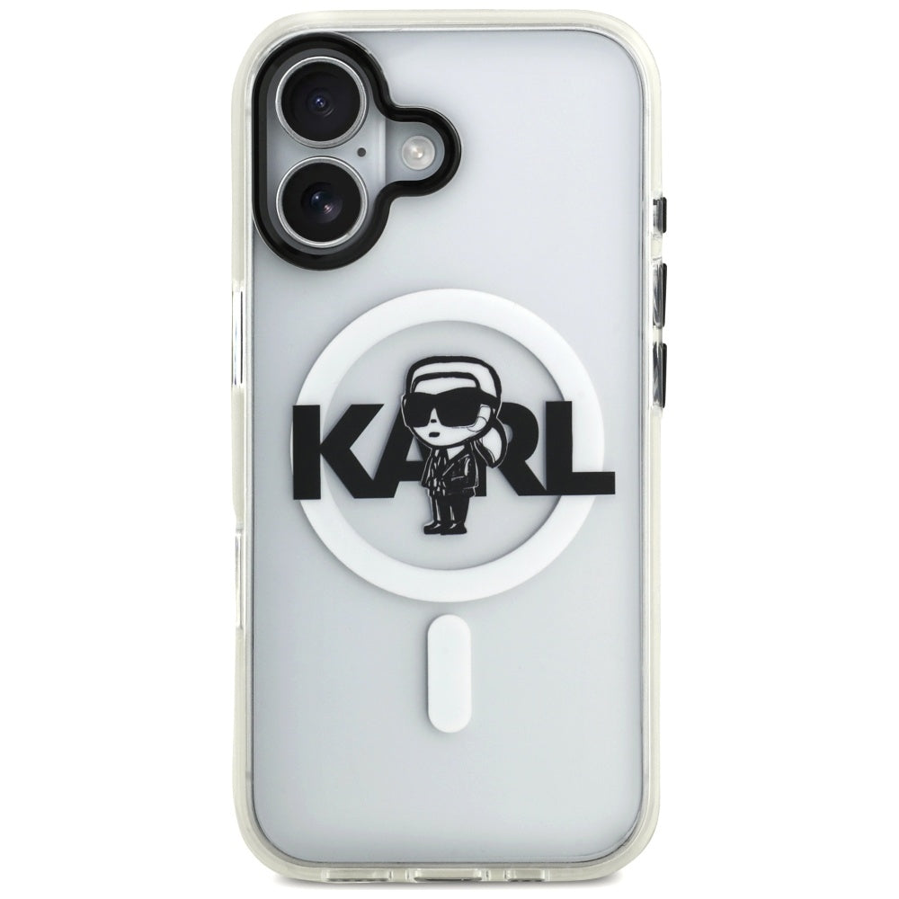 Funda MagSafe para Apple iPhone 17, Karl Lagerfeld, IML Sketch Logo Karl, Transparente