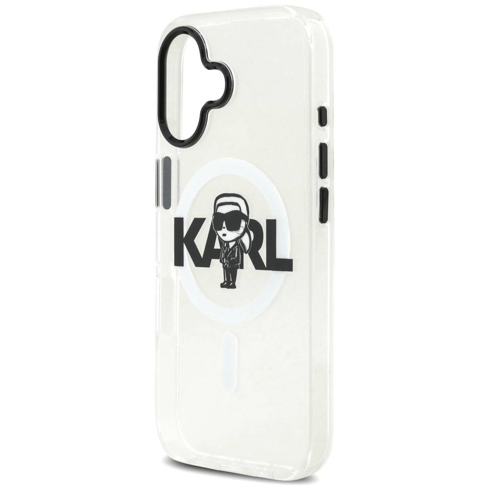 Funda MagSafe para Apple iPhone 17, Karl Lagerfeld, IML Sketch Logo Karl, Transparente