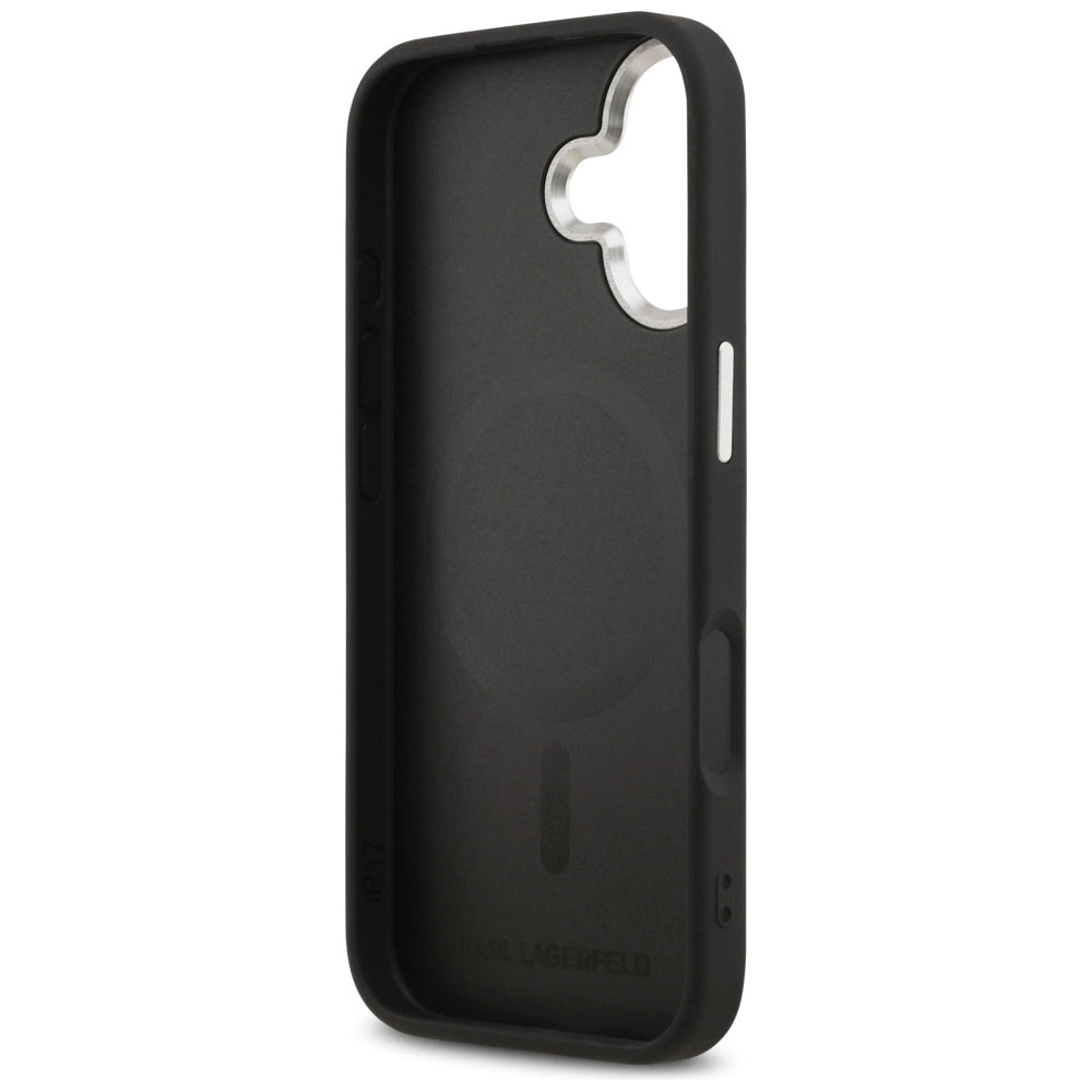 Funda MagSafe para Apple iPhone 17, Karl Lagerfeld, Karl & Choupette Pins, Negra
