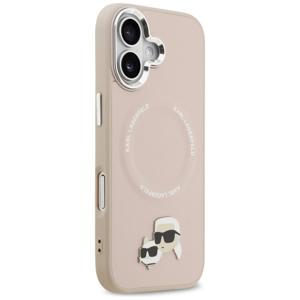 Funda MagSafe para Apple iPhone 17, Karl Lagerfeld, Karl & Choupette Pins, Rosa