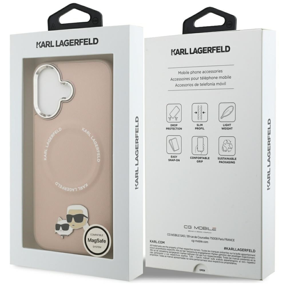 Funda MagSafe para Apple iPhone 17, Karl Lagerfeld, Karl & Choupette Pins, Rosa