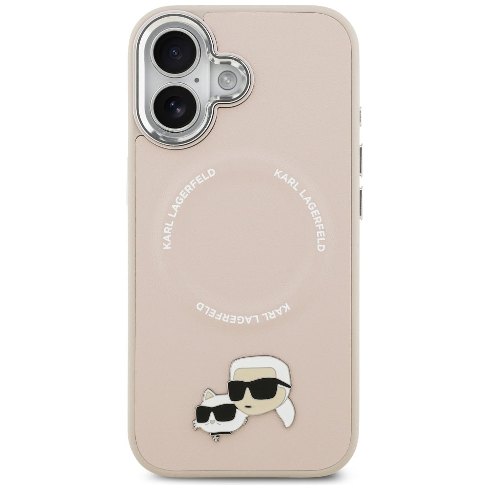 Funda MagSafe para Apple iPhone 17, Karl Lagerfeld, Karl & Choupette Pins, Rosa