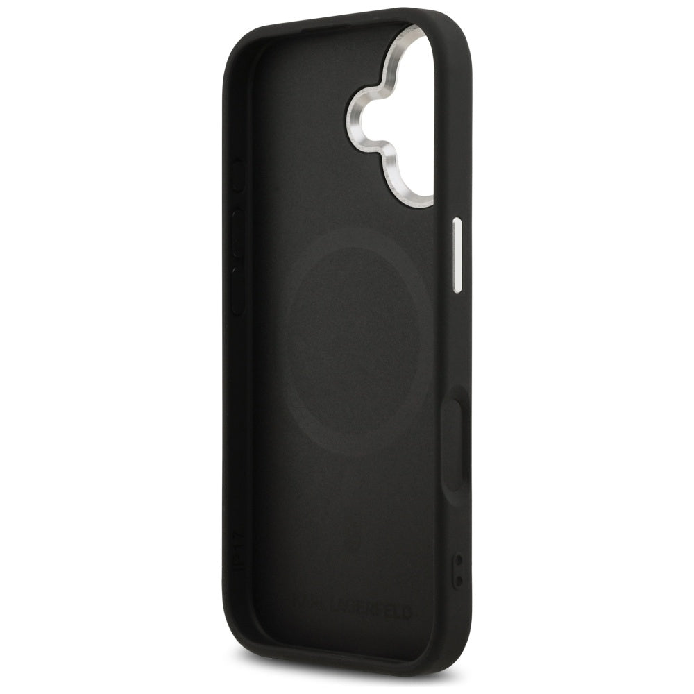 Funda MagSafe para Apple iPhone 17, Karl Lagerfeld, Karl Pin, Negra