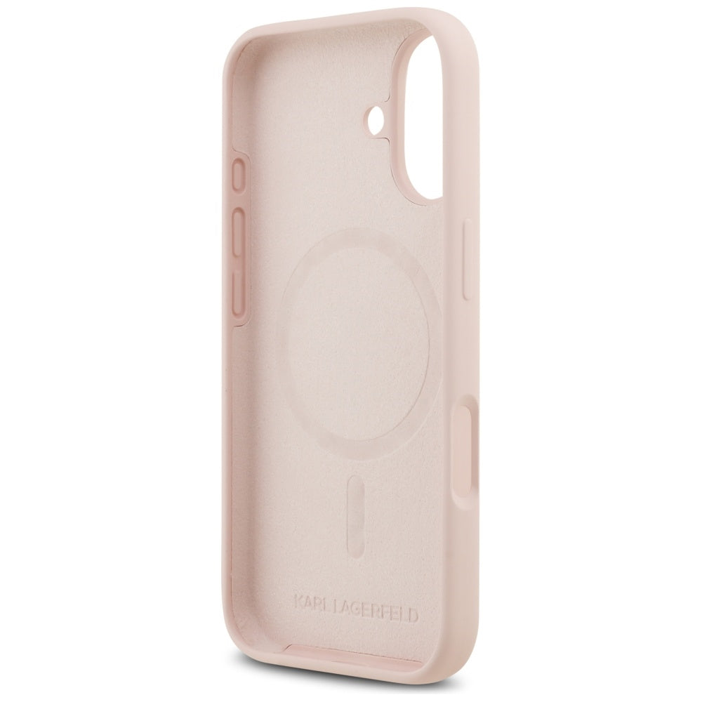 Funda MagSafe para Apple iPhone 17, Karl Lagerfeld, Ring Karl & Choupette, Rosa.