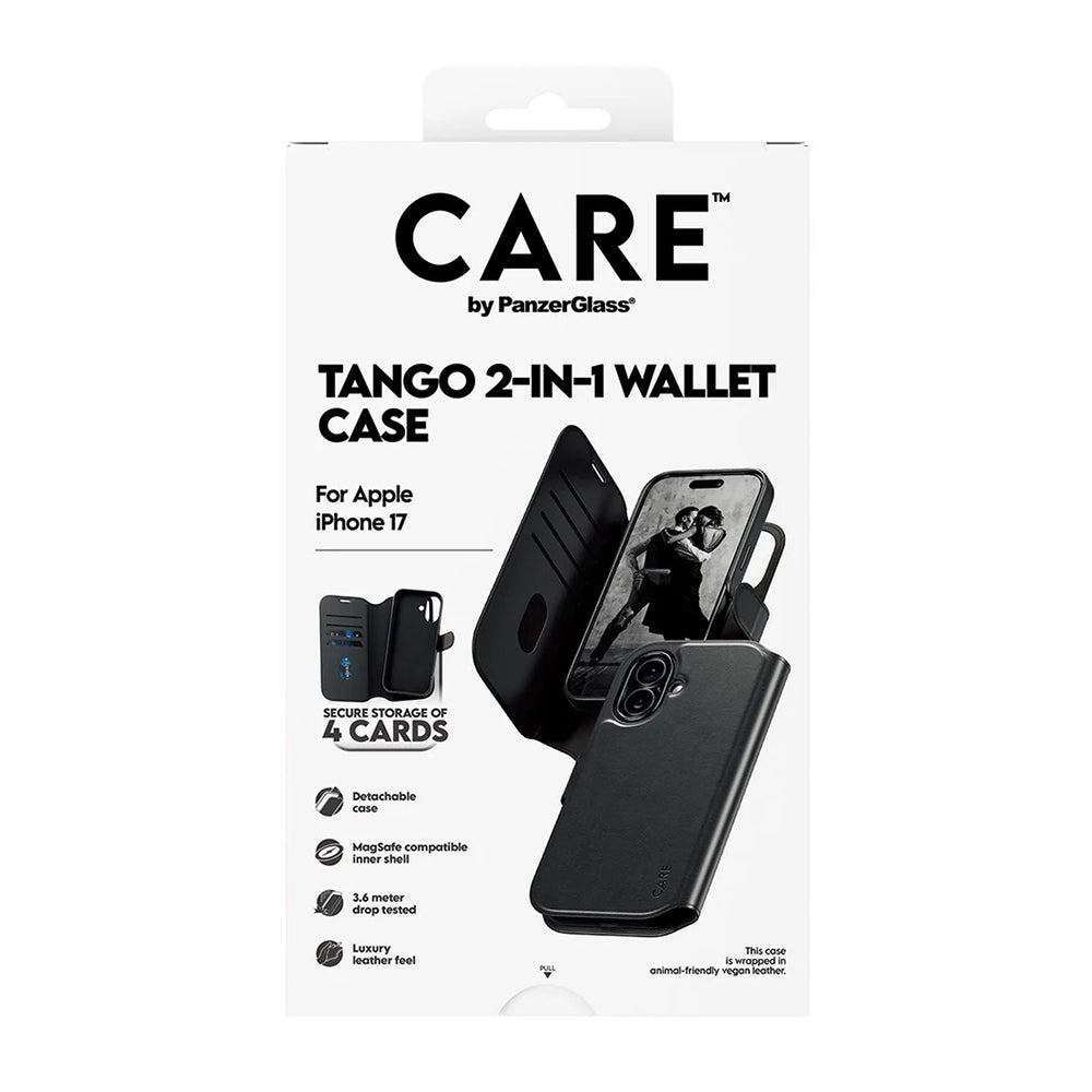 Funda MagSafe para Apple iPhone 17, PanzerGlass, Care Feature Tango Two-in-One, Negra.