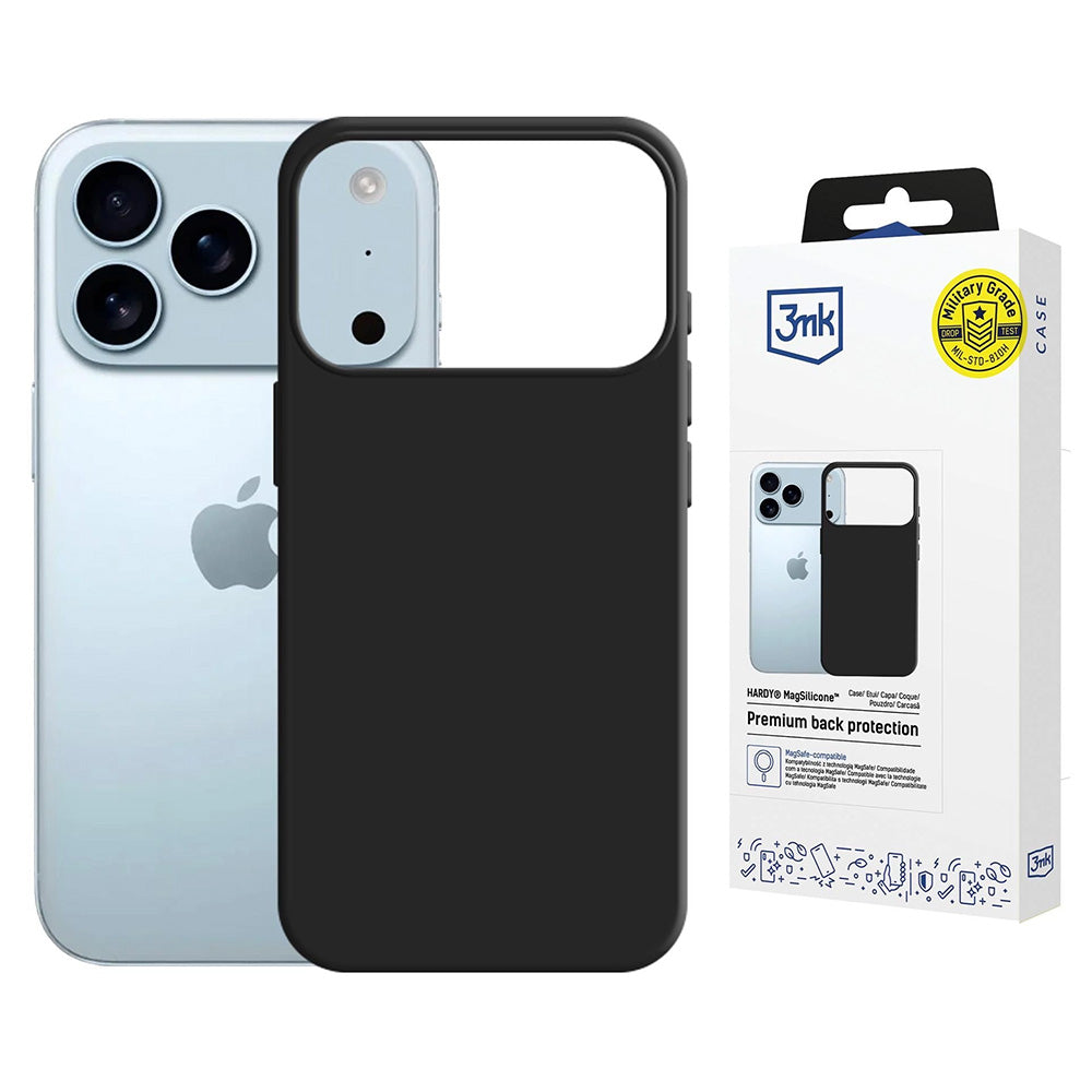 Funda MagSafe para Apple iPhone 17 Pro, 3MK, Hardy, Negra