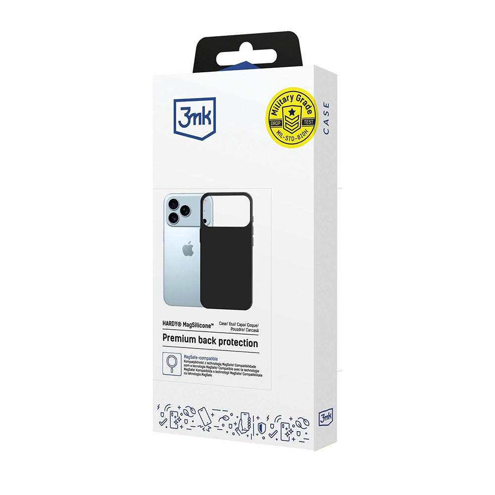 Funda MagSafe para Apple iPhone 17 Pro, 3MK, Hardy, Negra