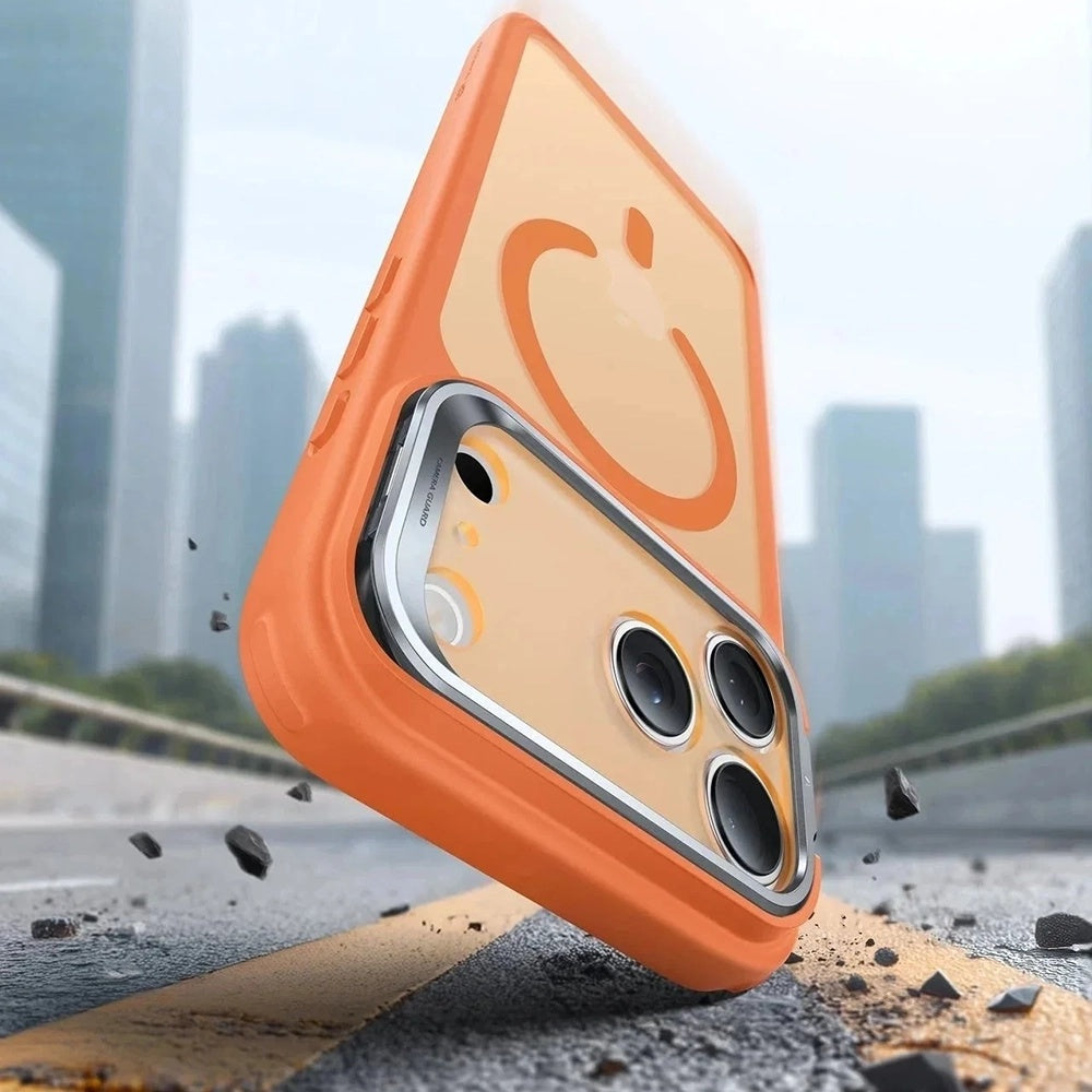Funda MagSafe para Apple iPhone 17 Pro, ESR, Classic Hybrid Kickstand Slide, Naranja Satinada