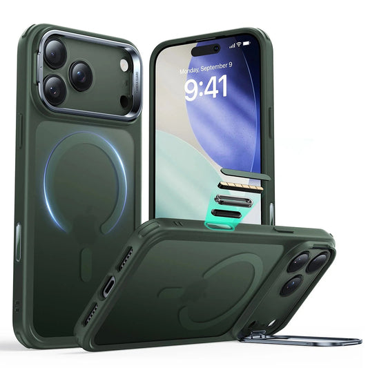 Funda MagSafe para Apple iPhone 17 Pro, ESR, Classic Hybrid Kickstand, Verde Satinado