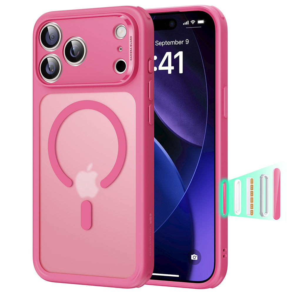 Funda MagSafe para Apple iPhone 17 Pro, ESR, Classic Hybrid, Rosa Satinado