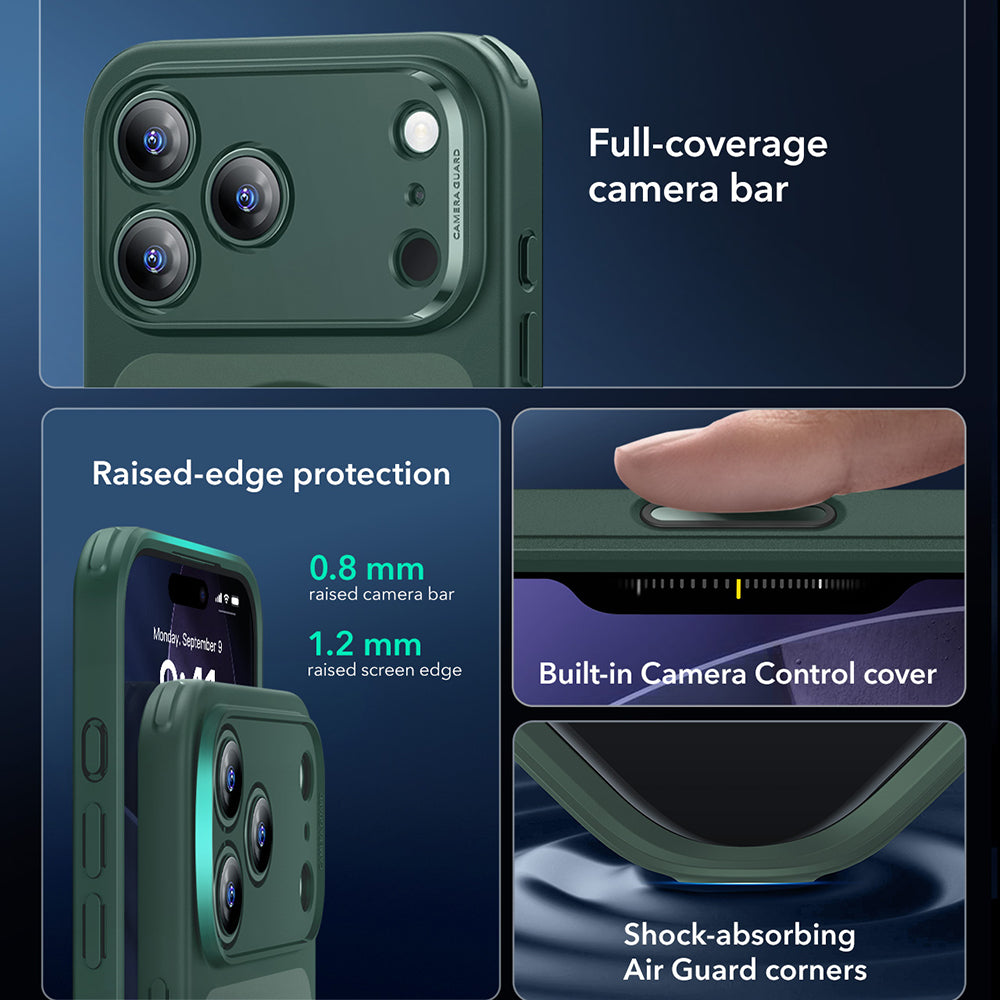 Funda MagSafe para Apple iPhone 17 Pro, ESR, Classic Hybrid, Verde Satinado