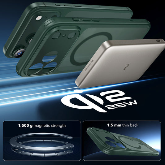 Funda MagSafe para Apple iPhone 17 Pro, ESR, Classic Hybrid, Verde Satinado