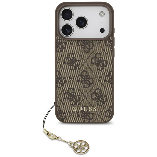 Funda MagSafe para Apple iPhone 17 Pro, Guess, 4G Charm Cradle, Marrón