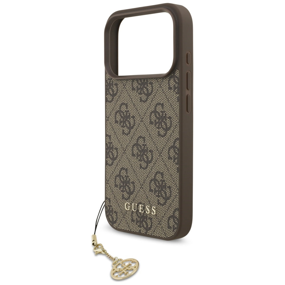 Funda MagSafe para Apple iPhone 17 Pro, Guess, 4G Charm Cradle, Marrón