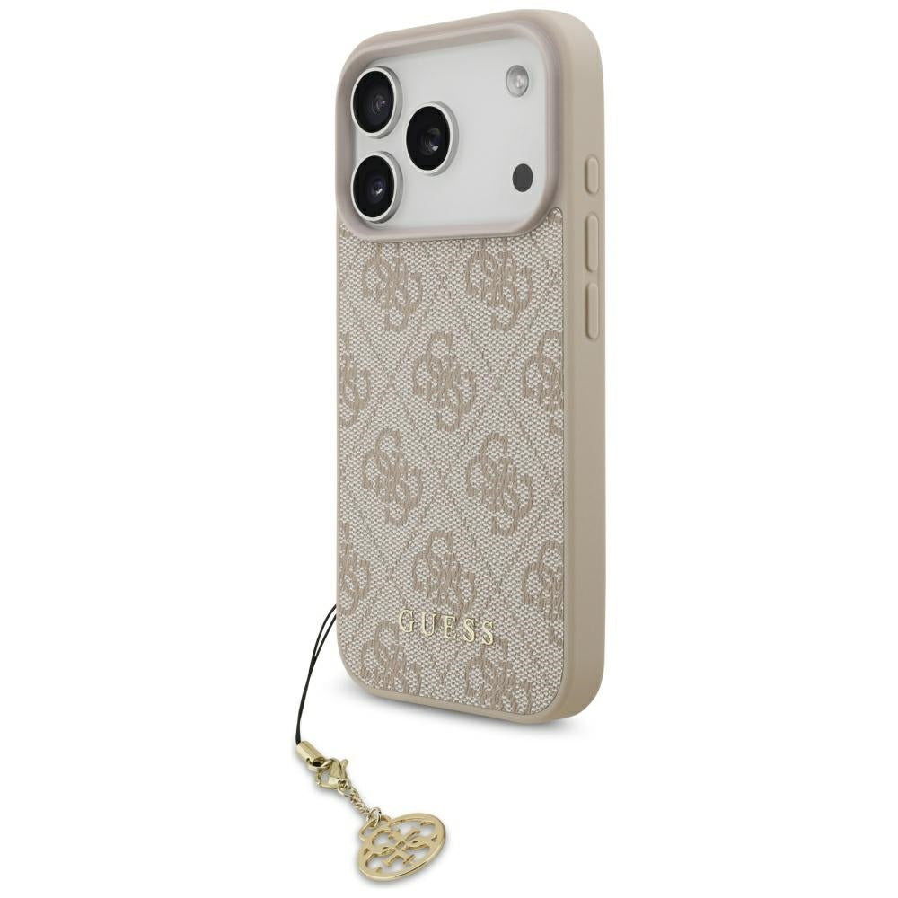 Funda MagSafe para Apple iPhone 17 Pro, Guess, 4G Charm Cradle, Rosa