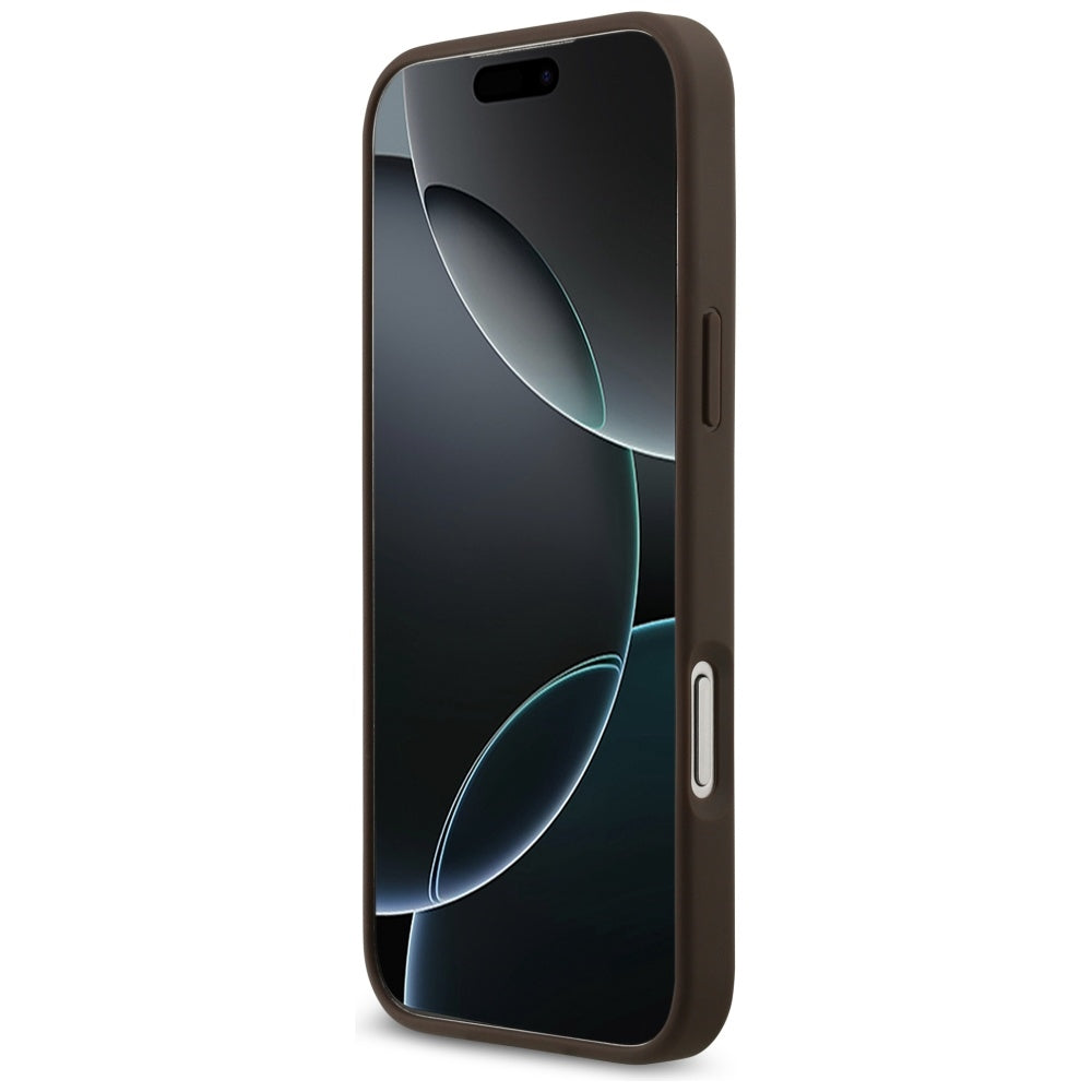 Funda MagSafe para Apple iPhone 17 Pro, Guess, 4G Circle Classic Logo, Marrón