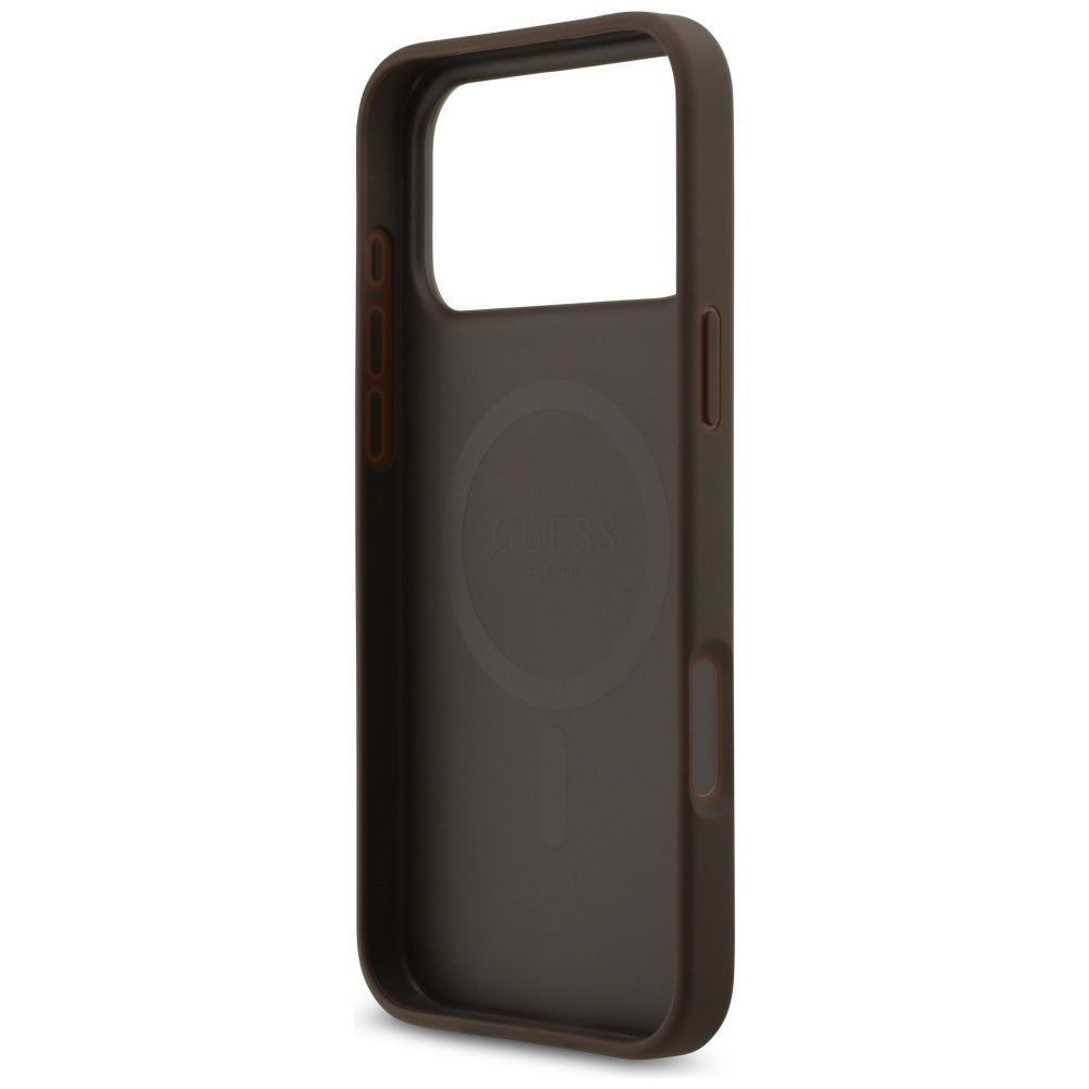 Funda MagSafe para Apple iPhone 17 Pro, Guess, 4G Circle Classic Logo, Marrón