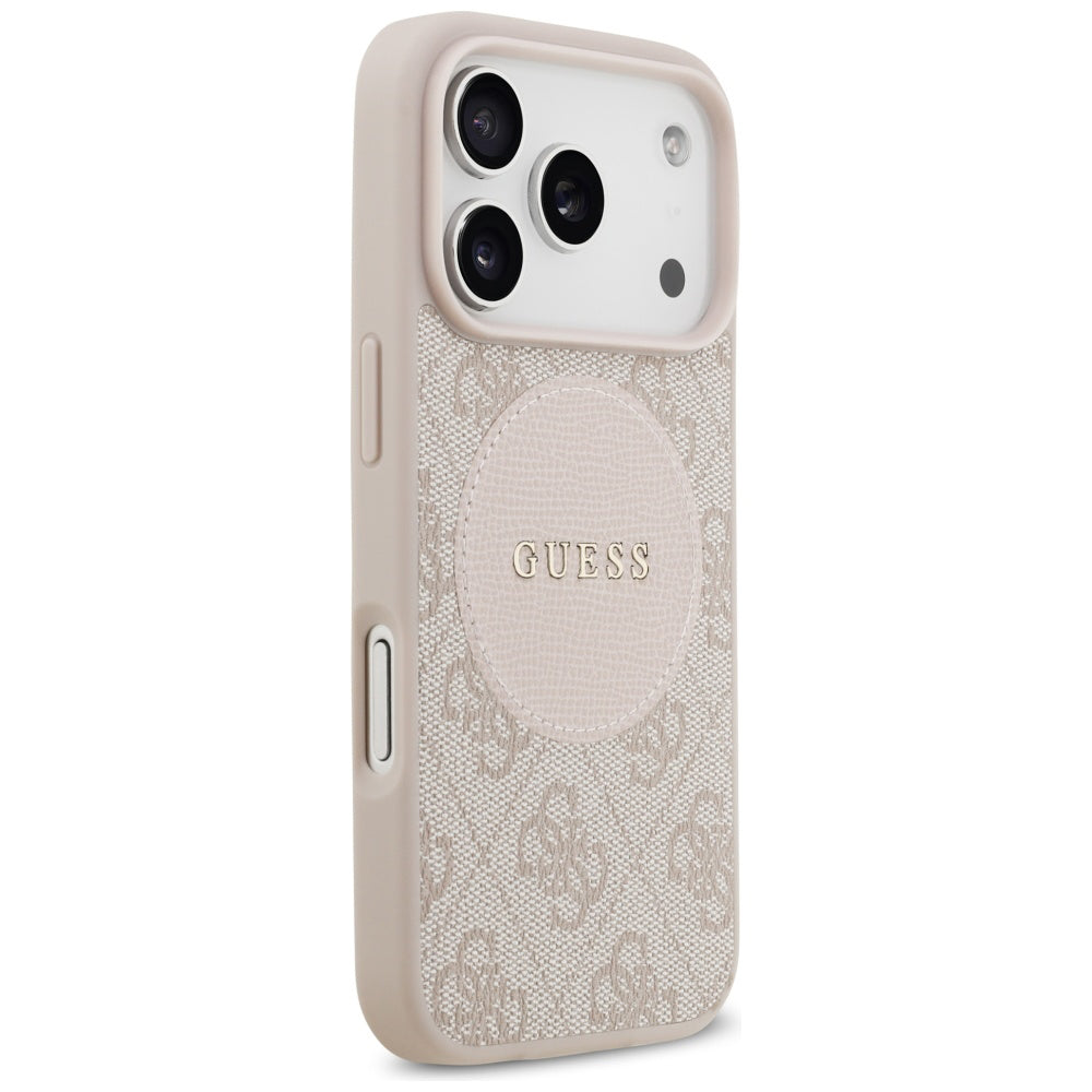 Funda MagSafe para Apple iPhone 17 Pro, Guess, 4G Circle Classic Logo, Rosa