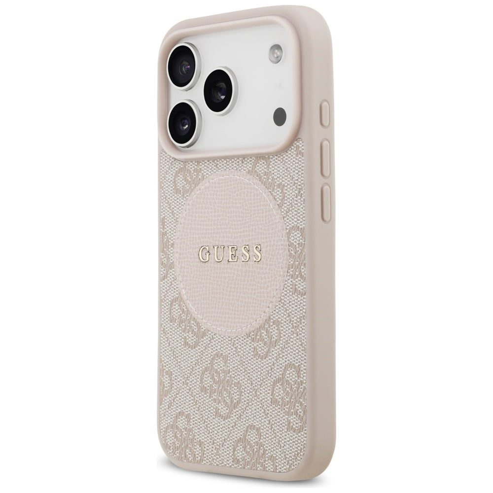 Funda MagSafe para Apple iPhone 17 Pro, Guess, 4G Circle Classic Logo, Rosa