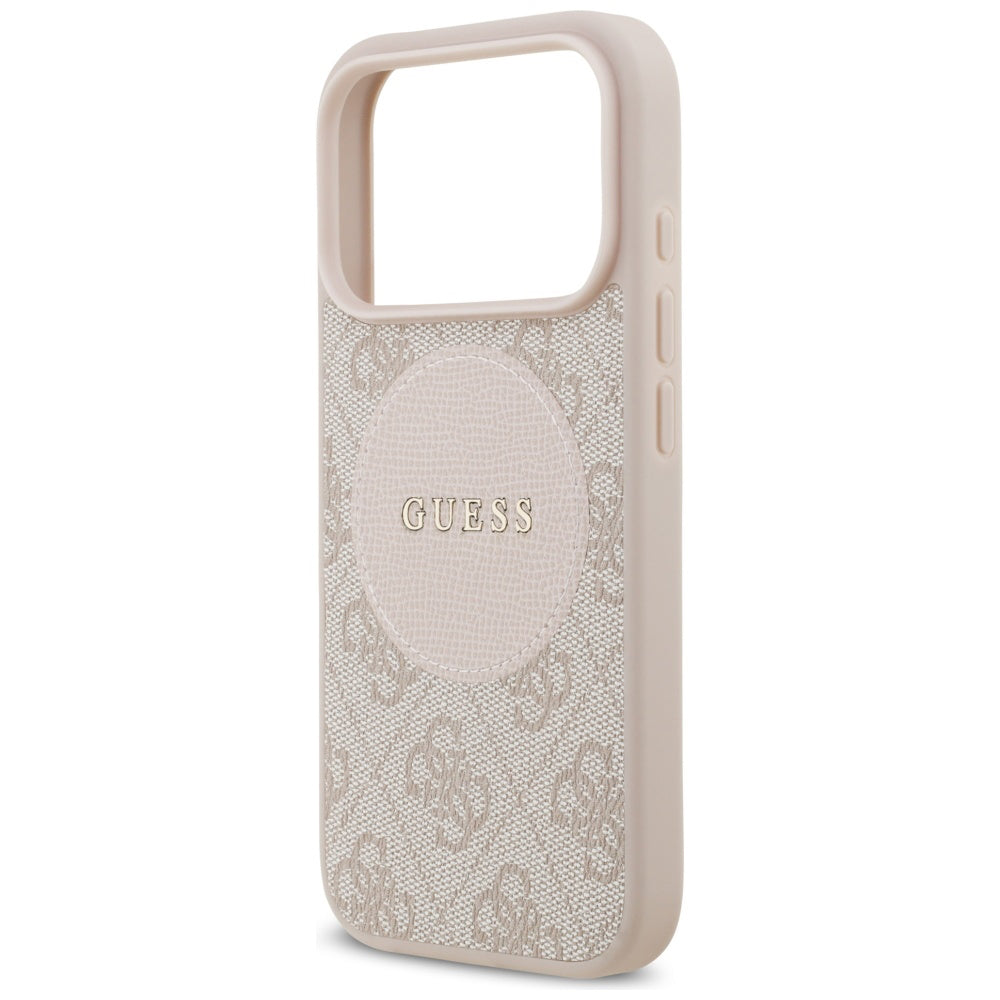 Funda MagSafe para Apple iPhone 17 Pro, Guess, 4G Circle Classic Logo, Rosa