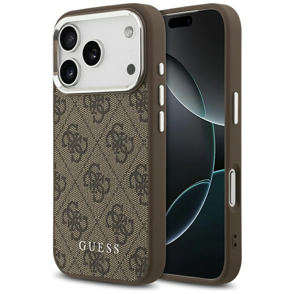 Funda MagSafe para Apple iPhone 17 Pro, Guess, 4G Classic Logo, Marrón