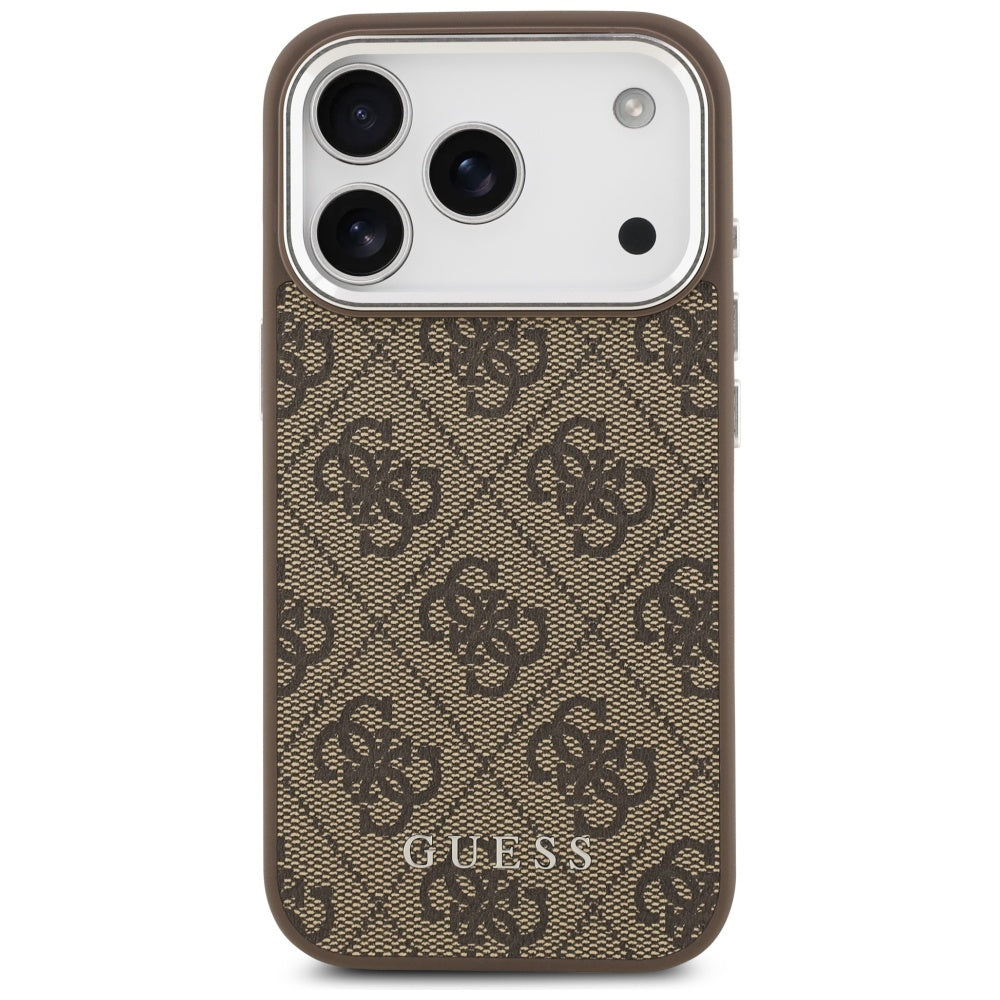 Funda MagSafe para Apple iPhone 17 Pro, Guess, 4G Classic Logo, Marrón