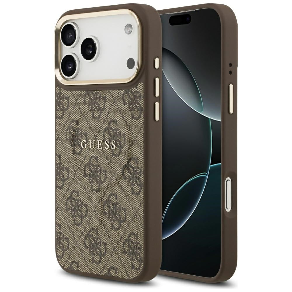 Funda MagSafe para Apple iPhone 17 Pro, Guess, 4G Classic, Marrón