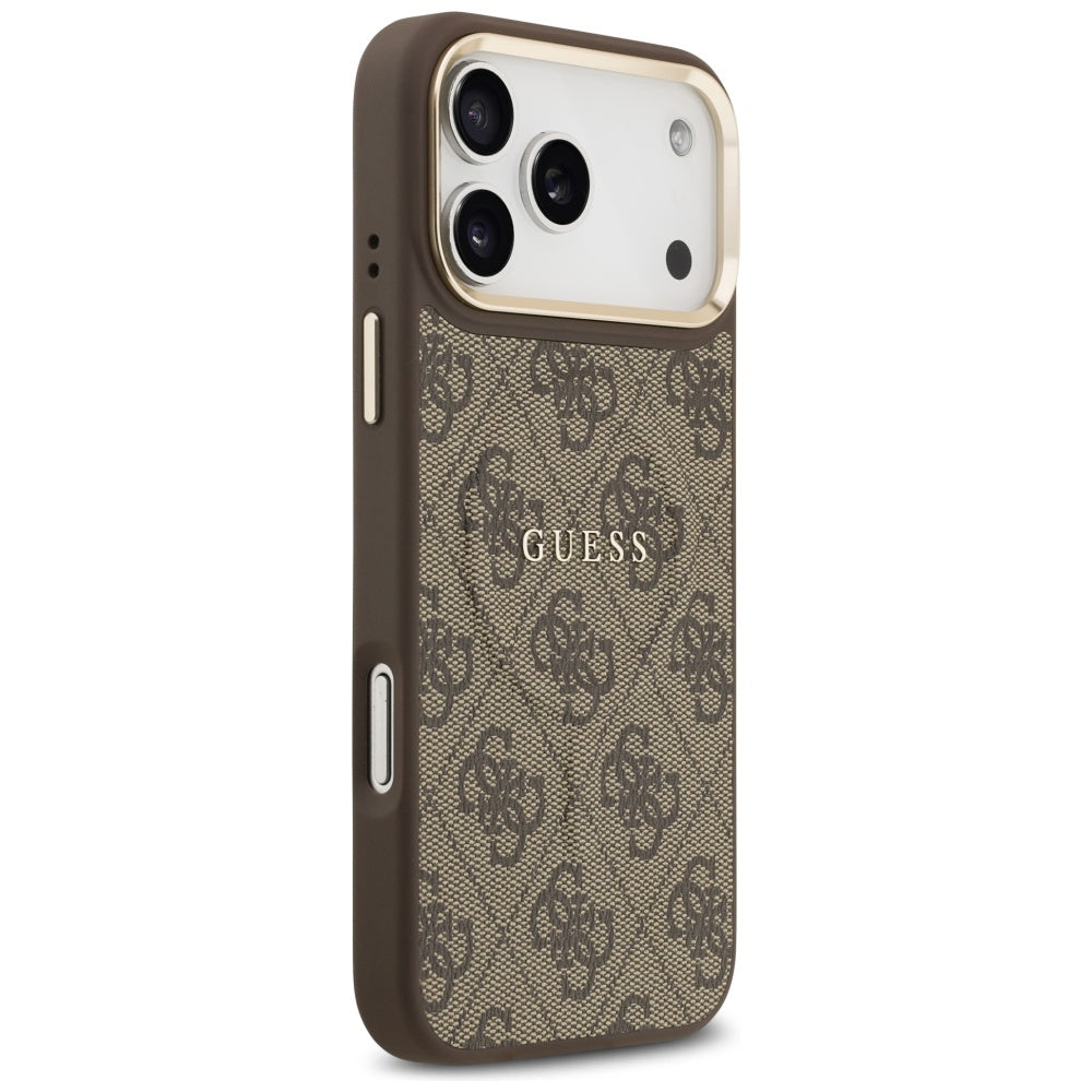 Funda MagSafe para Apple iPhone 17 Pro, Guess, 4G Classic, Marrón