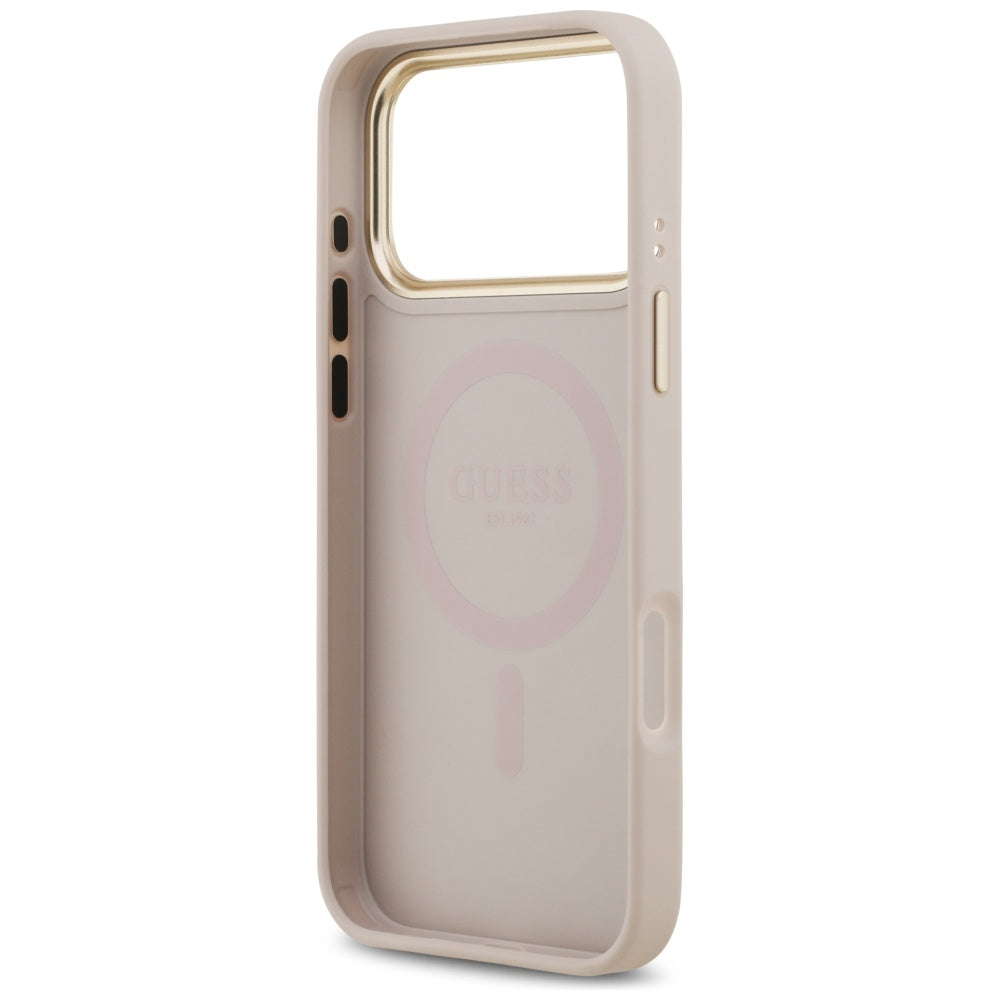 Funda MagSafe para Apple iPhone 17 Pro, Guess, 4G Classic, Rosa
