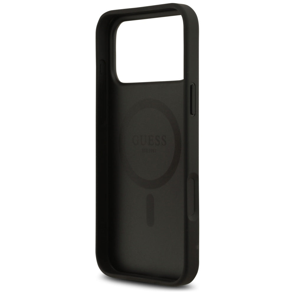Funda MagSafe para Apple iPhone 17 Pro, Guess, 4G Flowers Print, Negra