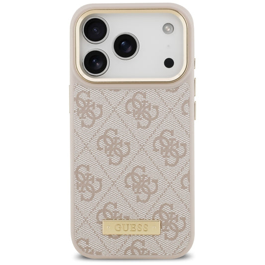 Funda MagSafe para Apple iPhone 17 Pro, Guess, 4G Logo Plate, Rosa