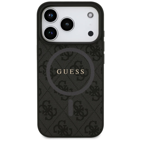 Funda MagSafe para Apple iPhone 17 Pro, Guess, 4G Ring Classic Logo, Negra