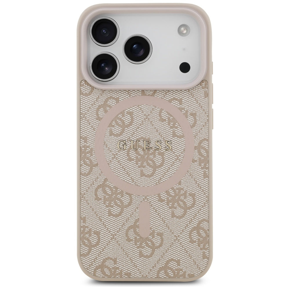 Funda MagSafe para Apple iPhone 17 Pro, Guess, 4G Ring Classic Logo, Rosa