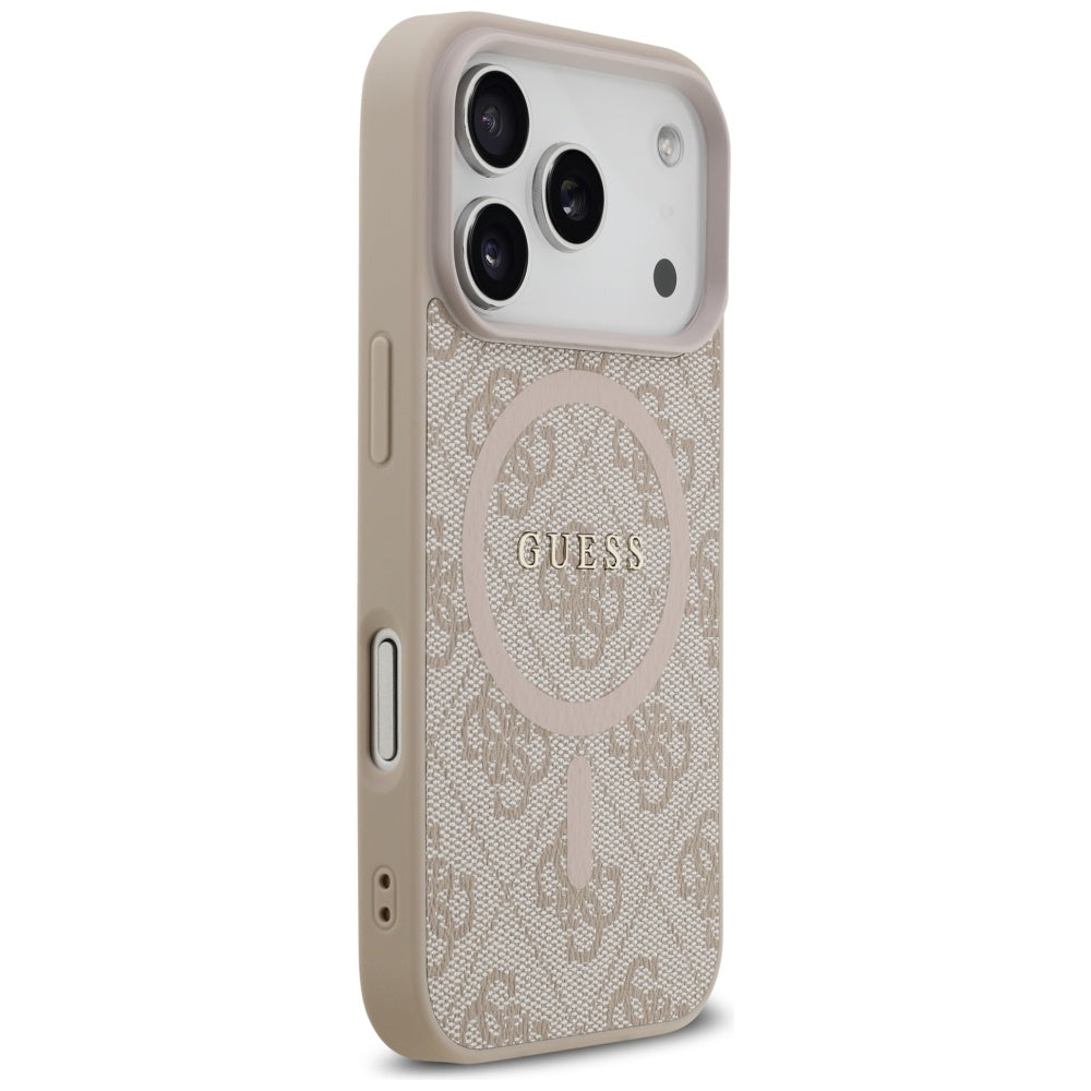 Funda MagSafe para Apple iPhone 17 Pro, Guess, 4G Ring Classic Logo, Rosa