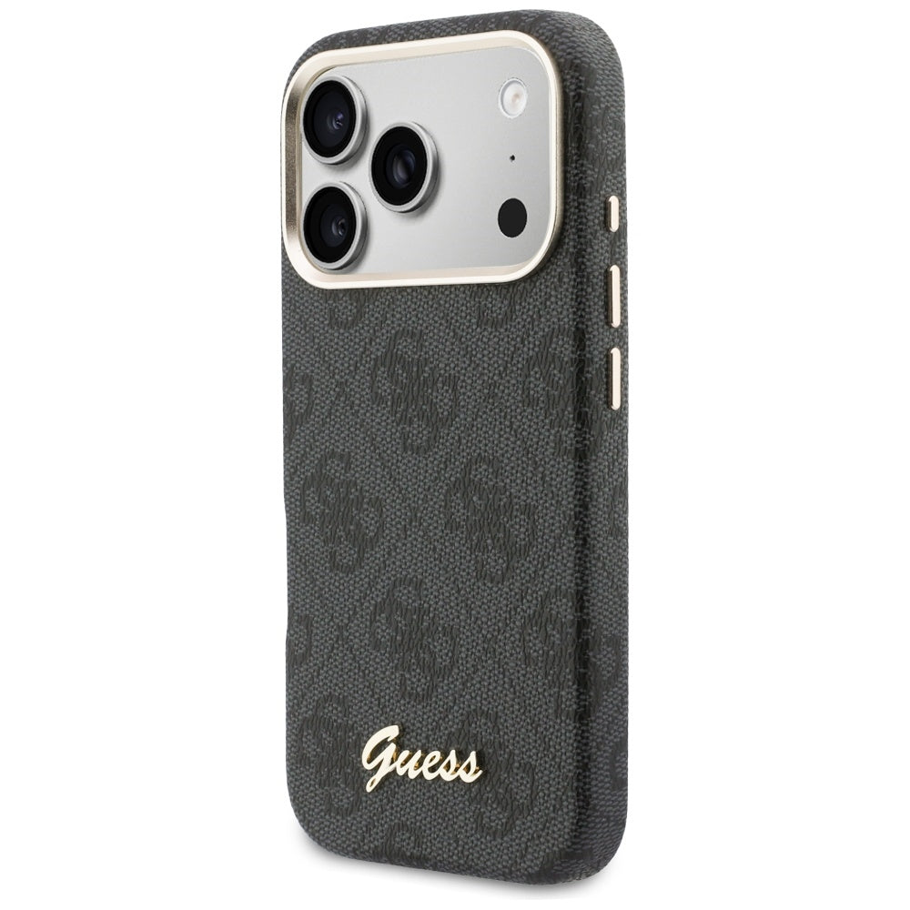 Funda MagSafe para Apple iPhone 17 Pro, Guess, 4G Script Logo, Negra