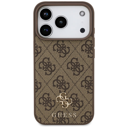 Funda MagSafe para Apple iPhone 17 Pro, Guess, 4G Small and Classic Logo, Marrón