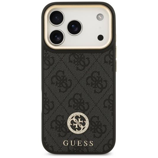 Funda MagSafe para Apple iPhone 17 Pro, Guess, 4G Strass Logo, Negra