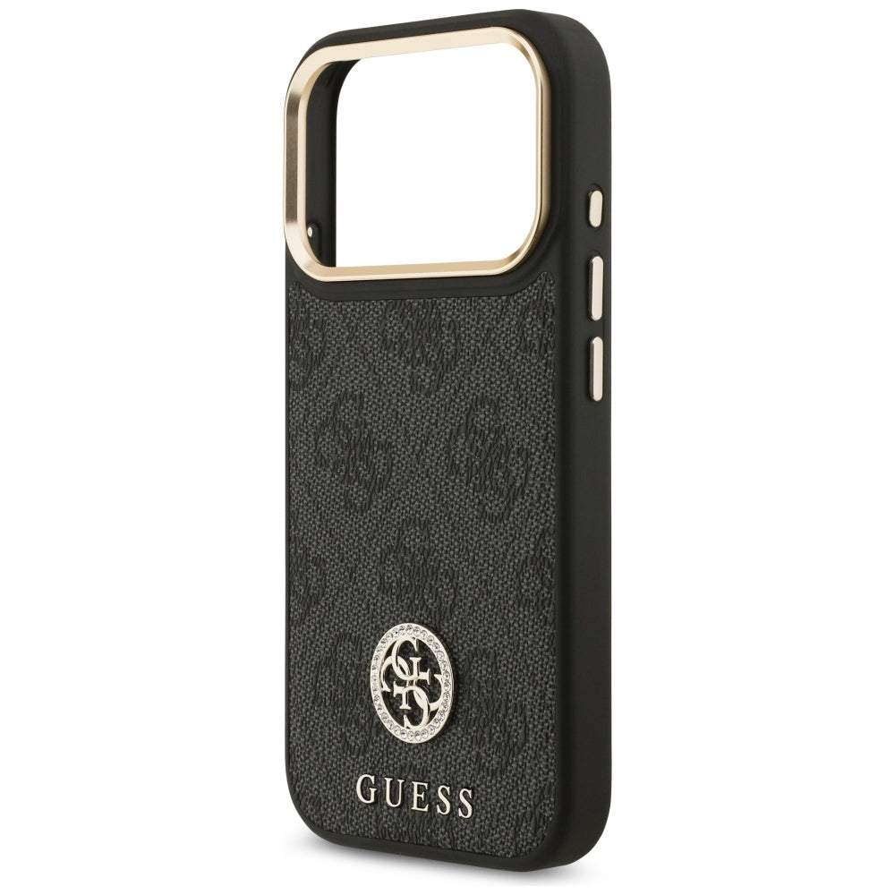 Funda MagSafe para Apple iPhone 17 Pro, Guess, 4G Strass Logo, Negra