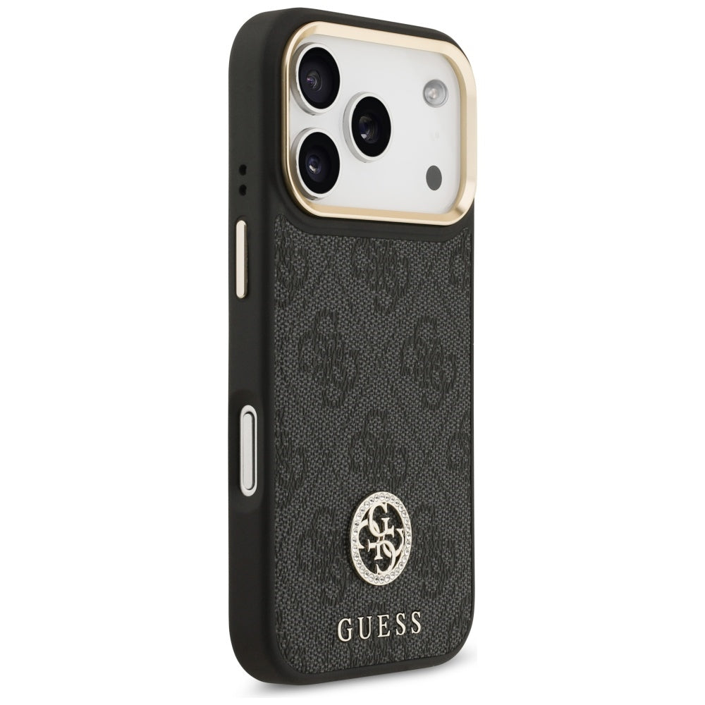 Funda MagSafe para Apple iPhone 17 Pro, Guess, 4G Strass Logo, Negra
