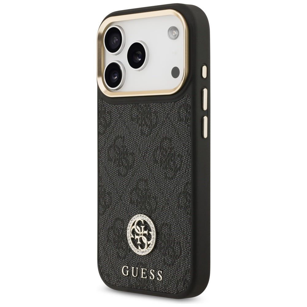 Funda MagSafe para Apple iPhone 17 Pro, Guess, 4G Strass Logo, Negra