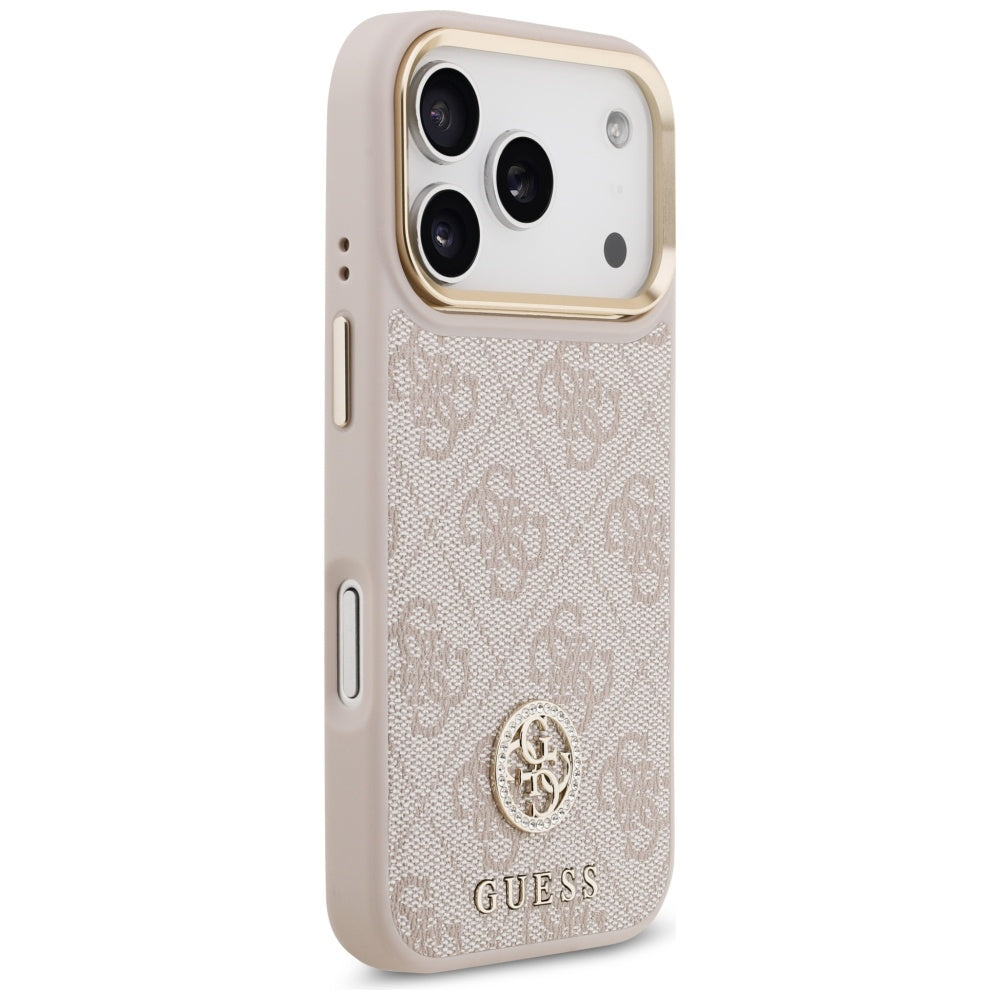 Funda MagSafe para Apple iPhone 17 Pro, Guess, 4G Strass Logo, Rosa