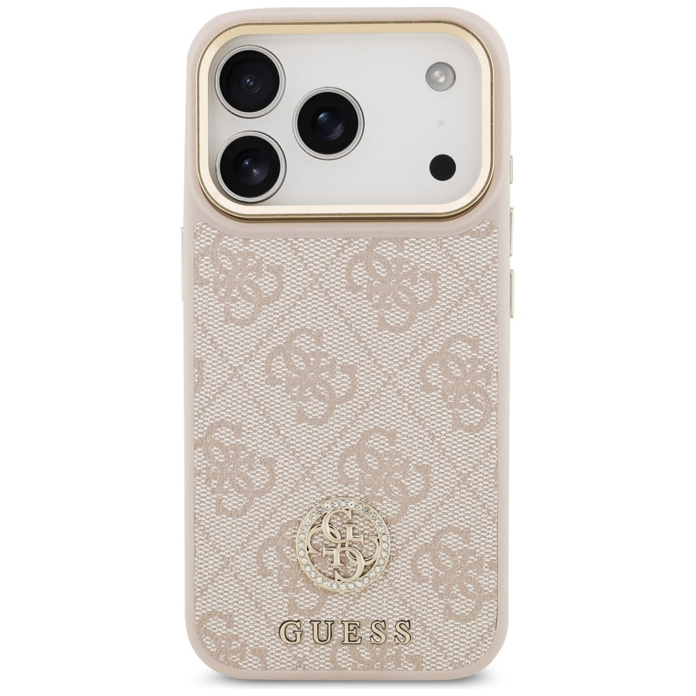 Funda MagSafe para Apple iPhone 17 Pro, Guess, 4G Strass Logo, Rosa
