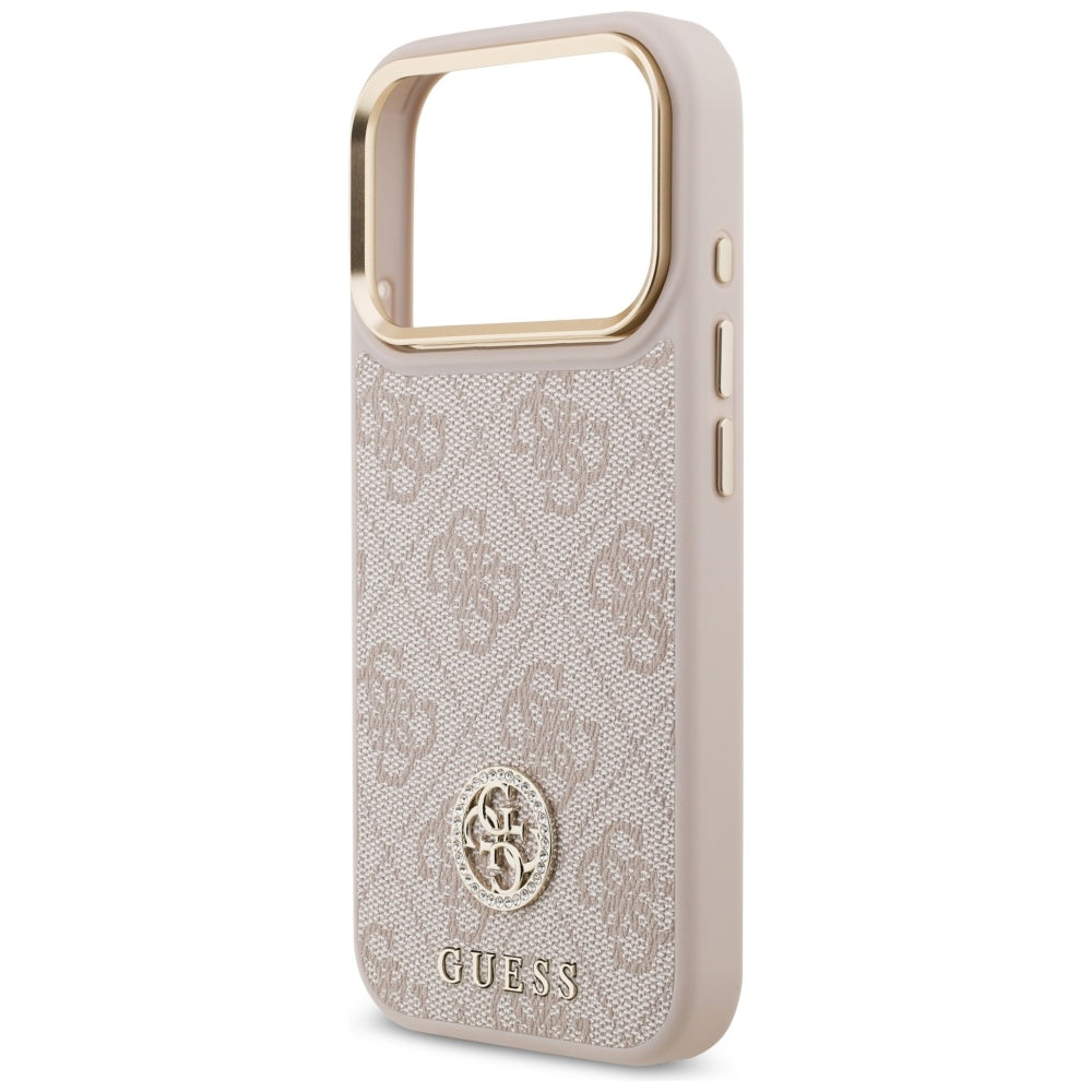 Funda MagSafe para Apple iPhone 17 Pro, Guess, 4G Strass Logo, Rosa