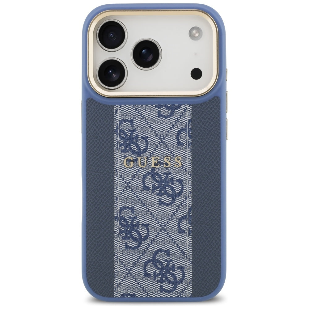 Funda MagSafe para Apple iPhone 17 Pro, Guess, 4G Stripe, Azul.