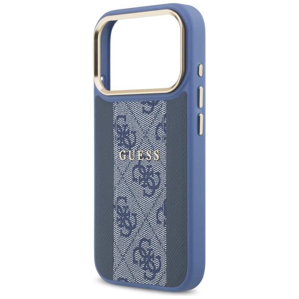 Funda MagSafe para Apple iPhone 17 Pro, Guess, 4G Stripe, Azul.