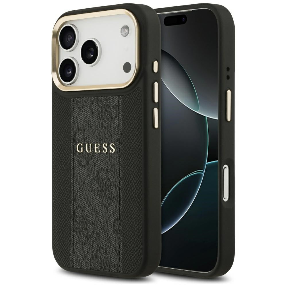 Funda MagSafe para Apple iPhone 17 Pro, Guess, 4G Stripe, Negra