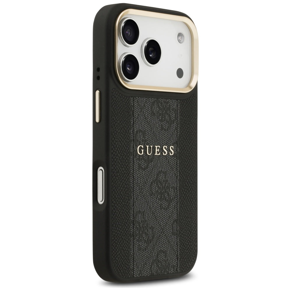 Funda MagSafe para Apple iPhone 17 Pro, Guess, 4G Stripe, Negra