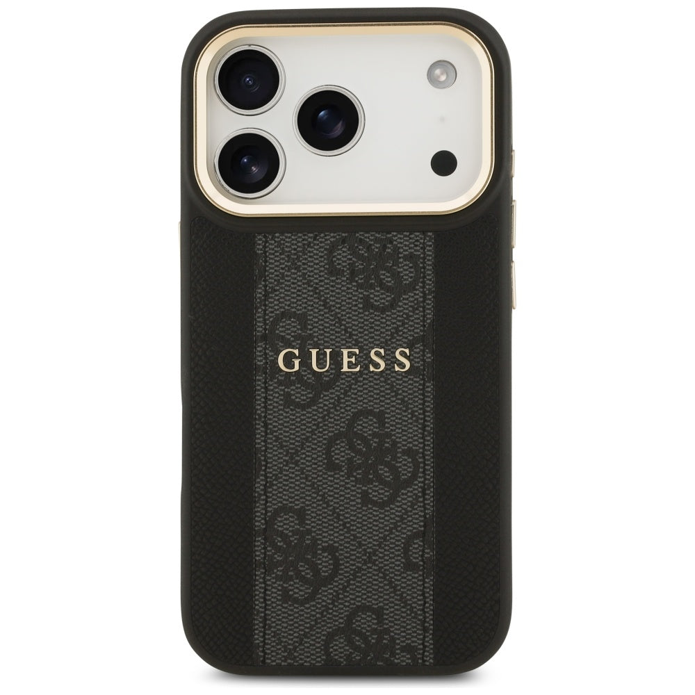 Funda MagSafe para Apple iPhone 17 Pro, Guess, 4G Stripe, Negra