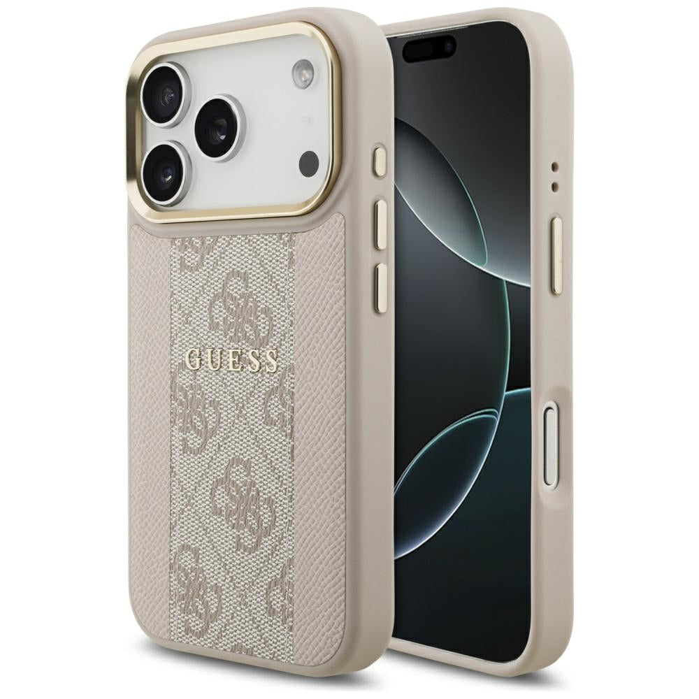 Funda MagSafe para Apple iPhone 17 Pro, Guess, 4G Stripe, Rosa